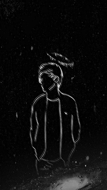 Inocent, blackboard, black, dark, drawing, space HD phone wallpaper