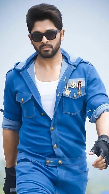 Allu Arjun Pushpa, Blue Background HD phone wallpaper