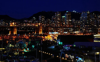 City Lights, Cities, View From Above, Canada HD wallpaper