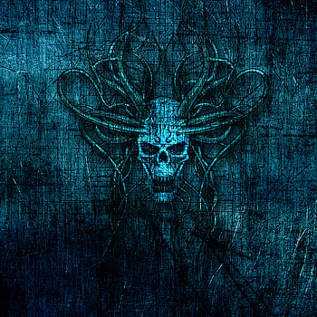 Art, Scratches, Skull, Horns HD phone wallpaper