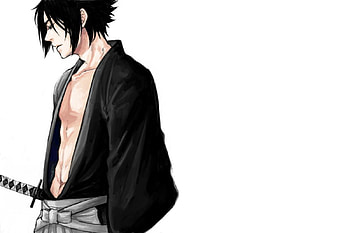 Uchiha Sasuke, sasuke, naruto shippuden, sword, white background, black hair, weapons, lone, anime, naruto, katana, male, solo, sasuke uchiha, spiky hair HD wallpaper
