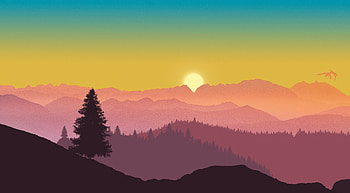 Sunrise Of Minimal Mountains , minimalism, minimalist, mountains, artist, artwork, digital-art HD wallpaper