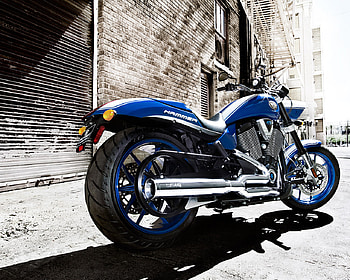 Hammer, blue, chrome, bike, yamaha HD wallpaper