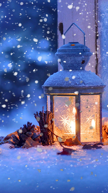 lantern, snowflake, snowfall, Christmas, graphy, winter HD phone wallpaper
