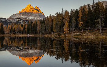Lago Antorno, Dolomiti, evening, sunset, mountain lake, mountain landscape, Alps, Italy HD wallpaper