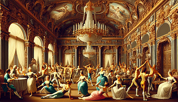 Vintage Ballroom Yoga Session, exercise, ballroom, dance, Historical, ornate HD wallpaper