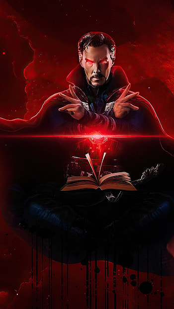 Doctor Strange In The Multiverse Of Madness, Red Eyes, Red Background HD phone wallpaper