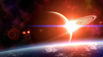 Universe, Glare, Shine, Light, Ring, Planet HD wallpaper