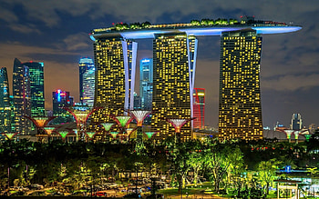 Singapore, Cities buildings, Skyscrapers night lights HD wallpaper