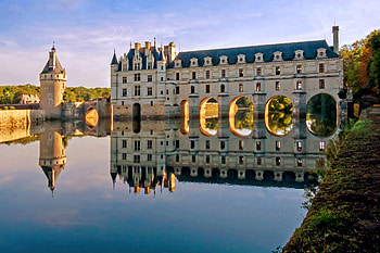 Chenonceau Castle, France, medieval, reflection, france, castle HD wallpaper