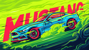 Ford Mustang Speed For Speed, ford-mustang, cars, artwork, artist, behance HD wallpaper