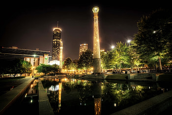Cities, Night, Usa, Park, United States, r, Centennial Atlanta HD wallpaper