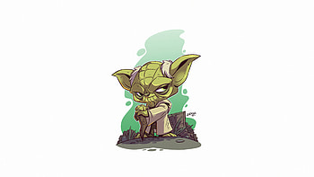 Yoda Star Wars Minimal White , yoda, star-wars, minimalism, minimalist, artist, artwork, digital-art HD wallpaper