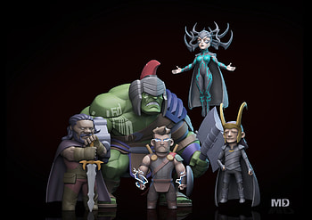 Thor: Ragnarok, hulk and thor, movie, artwork, 3d HD wallpaper