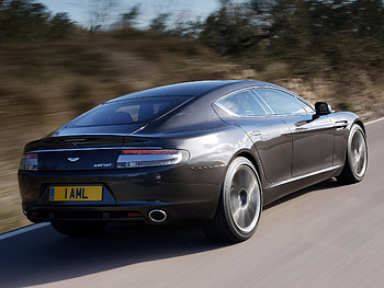 Auto, Aston Martin, Cars, Grey, Speed, 2009, Rapide, Back Side View, View From The Side From Behind HD wallpaper