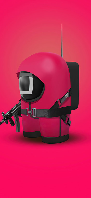 Among Us, Squid Game crossover, Minimalistic HD phone wallpaper