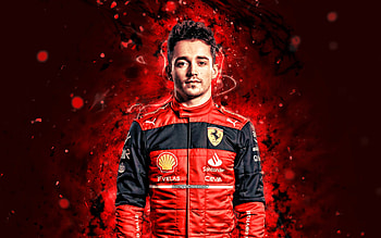 Charles Leclerc, , 2022, red neon lights, Formula 1, Scuderia Ferrari, creative, Ferrari 2022, Ferrari, Charles Leclerc Ferrari, Charles Leclerc HD wallpaper