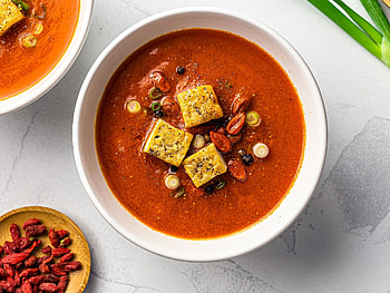 Vegan goji berry soup, Foodaciously recipe, Plant-based meal, Healthy option HD wallpaper