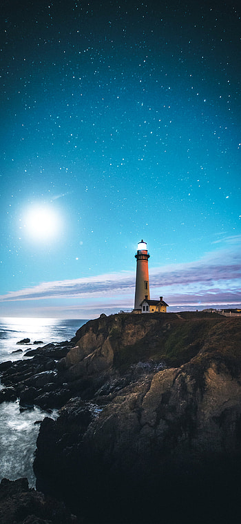 Lighthouse , Central focus, Coastal landscapes, Nautical beauty HD phone wallpaper