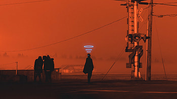 No talks, silhouette, futuristic art HD wallpaper