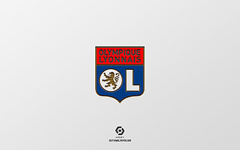 Olympique Lyonnais, white background, French football team, Olympique Lyonnais emblem, Ligue 1, Lyon, France, football, Olympique Lyonnais logo HD wallpaper