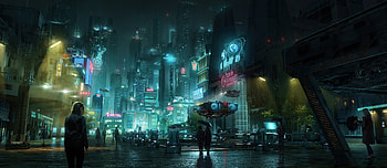 Alone In Scifi Street , scifi, alone, artist, artwork, digital-art HD wallpaper