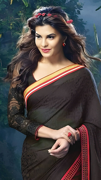 Jacqueline Fernandes, bollywood actress, saree beauty, sexy gorgeous HD phone wallpaper