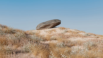 The Lonely Rock Chrome Os Light, chrome-os, rocks, nature HD wallpaper