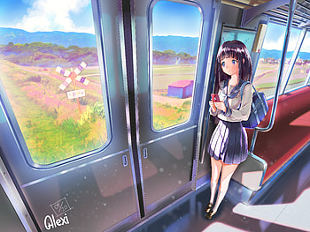 Hyouka Going Home , anime-girl, anime, artist, artwork, digital-art HD wallpaper