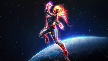 Captain Marvel Rises, captain-marvel, superheroes, artwork, art, digital-art, artstation HD wallpaper