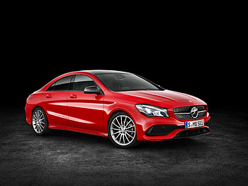 Mercedes-Benz CLA, red sedan HD wallpaper