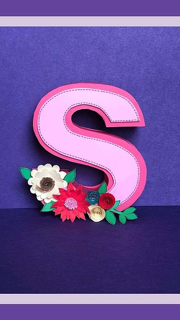 S Name Letter, Floral, Pink Letter HD phone wallpaper