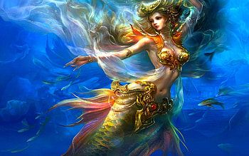 Women art fantasy mermaid, Captivating and enchanting HD wallpaper