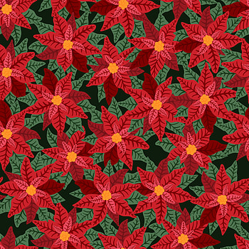 Red poinsettia, Holiday decoration, Vector seamless pattern, Greeting card design HD phone wallpaper