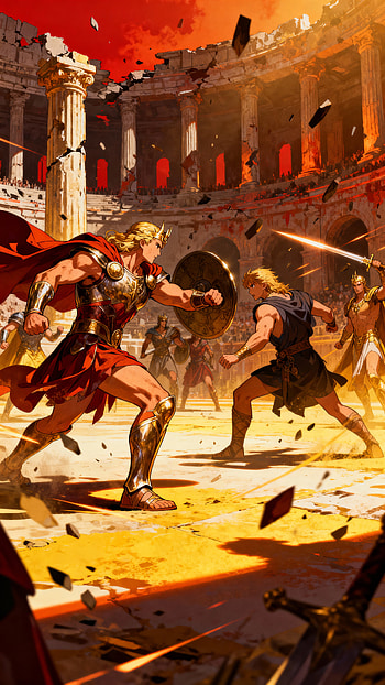 Gladiator Duel — Epic , Gladiator, sword, shield HD phone wallpaper