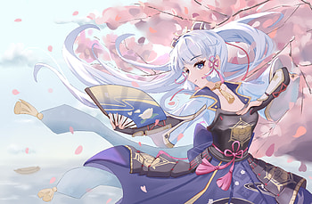 Kamisato Ayaka, Kamisato Ayaka (Genshin Impact), video game, Genshin Impact HD wallpaper