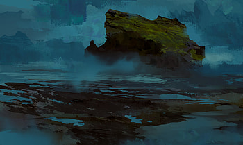 Art, Rock, Paint, Island, Canvas HD wallpaper