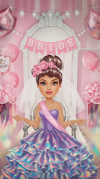 Bridal Bliss: A Beautiful for Your Shower Celebrations, bride, celebration, pink, dress HD phone wallpaper