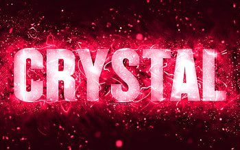 Happy Birtay Crystal, , pink neon lights, Crystal name, creative, Crystal Happy Birtay, Crystal Birtay, popular american female names, with Crystal name, Crystal HD wallpaper