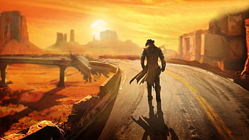 Preview fallout, new vegas, wasteland, loner, road, hero HD wallpaper