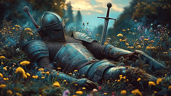 Medieval Knight Resting: A Serene, medieval, knight, resting HD wallpaper