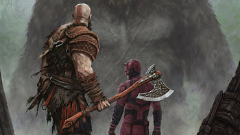 Kratos Dare Devil And King Kong Crossover , kratos, daredevil, king-kong, artist, artwork, digital-art HD wallpaper