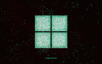 Windows 11 glitter logo, black background, Windows 11 logo, turquoise glitter art, Windows 11, creative art, Windows 11 turquoise glitter logo, Windows logo, Windows HD wallpaper