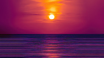 Seascape, pinkish sea, sunset HD wallpaper