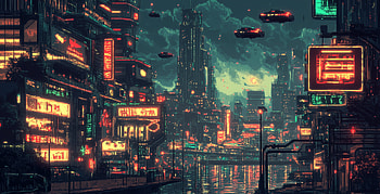 Futuristic Cyberpunk City - Pixel Art, pixel art, cyberpunk, futuristic city HD wallpaper