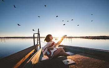 Happiness, music, model, sing HD wallpaper