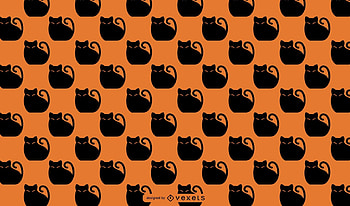 Pattern, halloween, black, pisici, vexels, texture, cat, orange HD wallpaper