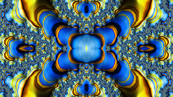 Trippy Psychedelic Fractal, trippy, psychedelic, aesthetic, blue, yellow, Abstract, fractal, abstract blue HD wallpaper