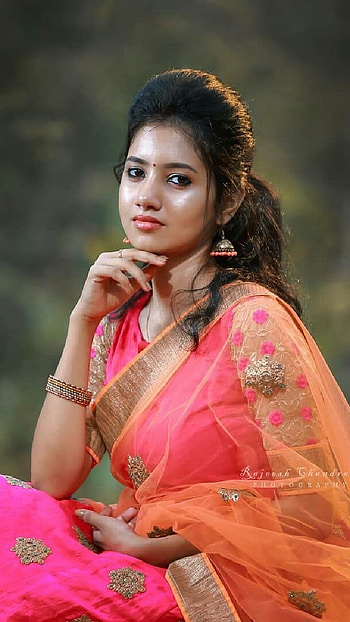 meenakshi laxman, beauty, saree, Traditional, mallu HD phone wallpaper
