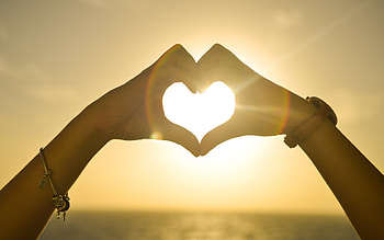Couple Making Heart Shape, valentine-day, celebrations, heart, love HD wallpaper